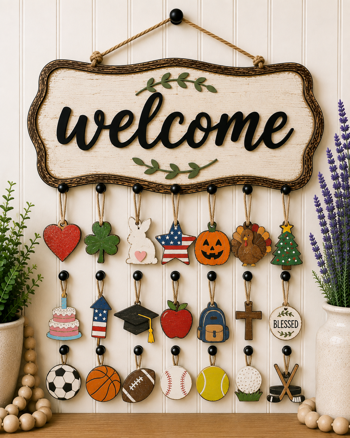 Four Positive Door Hanger Charms